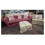 Henredon Sofa, Side Chair With Ottoman