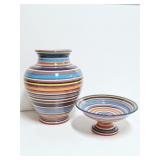 Ceramic Vase, Footed Compote