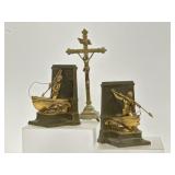 New Bedford Whaleman Statue Bookends, Crucifix