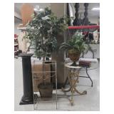 Half Moon Table, Towel Holder, Pedestal, Plants