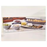 New Melamine 5 Piece Serving Set, Gray