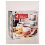 New Over & Back Set of 4 Stoneware Mugs