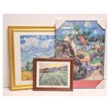 3 Framed Van Gogh Wall Art Prints