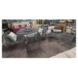 Metal Mesh Patio Set: Table & Chairs, Chaise