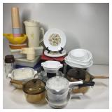 Fire King, Corelle, Tupperware, Visionware