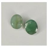 2 Green Roundcut Emeralds, .21 Grams / 1.05 Carat