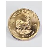 1980 South African Krugerrand 1 OZ Fine Gold Coin
