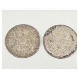 2 Silver Prussian Coins: 1861 & 1911