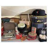 Vintage Hats, Travel Vanity, Lamp, Typewriter