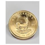 1980 South African Krugerrand 1 OZ Fine Gold Coin