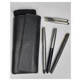 3 Vintage Parker Fountain Pens & Sheaffer Pencil
