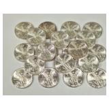 20 Mexican 1982 Libertad 1OZ Silver Coins