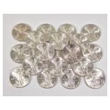 20 Mexican 1982 Libertad 1OZ Silver Coins