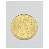 1905 $2.50 Gold Quarter Eagle Coin, BU60