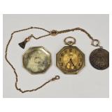 Elgin Circa 1920s Pocket Watch & Watch Chain