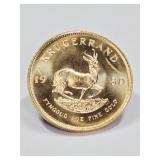 1980 South African Krugerrand 1 OZ Fine Gold Coin
