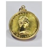 1979 Canadian 1OZ Fine Gold Maple Coin Pendant