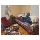 Lamp, Chair, Twin Electric Medline Bed, Bedding