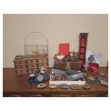 Belt Buckles, Timex Watch, Jewelry Boxes