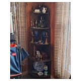 Corner Shelf, Brass, Candlesticks, Vases