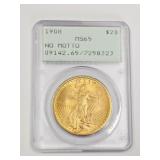 1908 Saint Gaudens DBL Eagle $20 Gold Coin, MS65