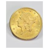 1907 Liberty Head Gold Double Eagle $20 Coin