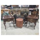 Thomasville End Tables, Faux Leather Bench & More