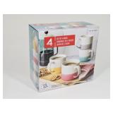 New Over & Back Set of 4 Stoneware Mugs