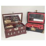 Costume Jewelry & 3 Asian Themed Jewelry Boxes