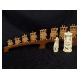 Elephant Decor: Incense Burner & Bone Carvings