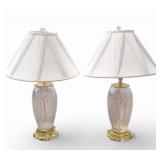 2 Waterford Crystal Lamps w/ Original Shades