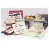 Vintage Linens, Baby Shoe's, Green Stamps