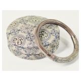 Vintage Chinese Sterling Silver & Wood Bracelet