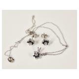 2.33 Grams 10KT White Gold Earring & Necklace Set
