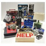 Vintage HELP Car Signs, Radios, Tools