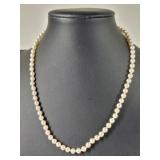 Pearl Necklace & Bracelet Set w/ 14KT Gold Clasps