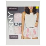 New DKNY Tank & Short Set, Pink Plaid, Small