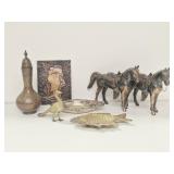 Brass, Bronze Horse,  Copper Ship Plack