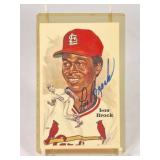 Lou Brock Perez-Steele Autographed Postcard