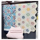 Hand Stitched Quilts, Pottery Barn Quilt & Shams