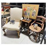 Arm Chair, Table, Pottery, Chagall Wall Art