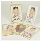 5 Autographed Perez-Steele Baseball Postcards
