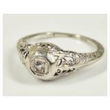 1.61 Grams Unmarked White Gold Ring