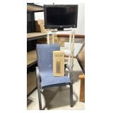 Sony TV, Patio Chairs, Ceramic Heater, Shelving