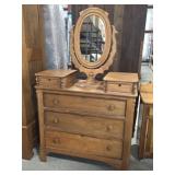 Antique 5 Drawer Dresser With Mirror