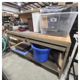 Metal Frame Work Bench, Craftsman Vice, Tools
