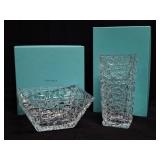 Tiffany Co. Sierra Crystal: Bowl & Vase
