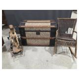 Steamer Trunk, Rocking Horse & Rocker