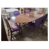 Mahogany Dinning Table w/ Leaves & Chairs