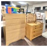Dressers, Baby Bed. Twin Bed Frame, Chairs